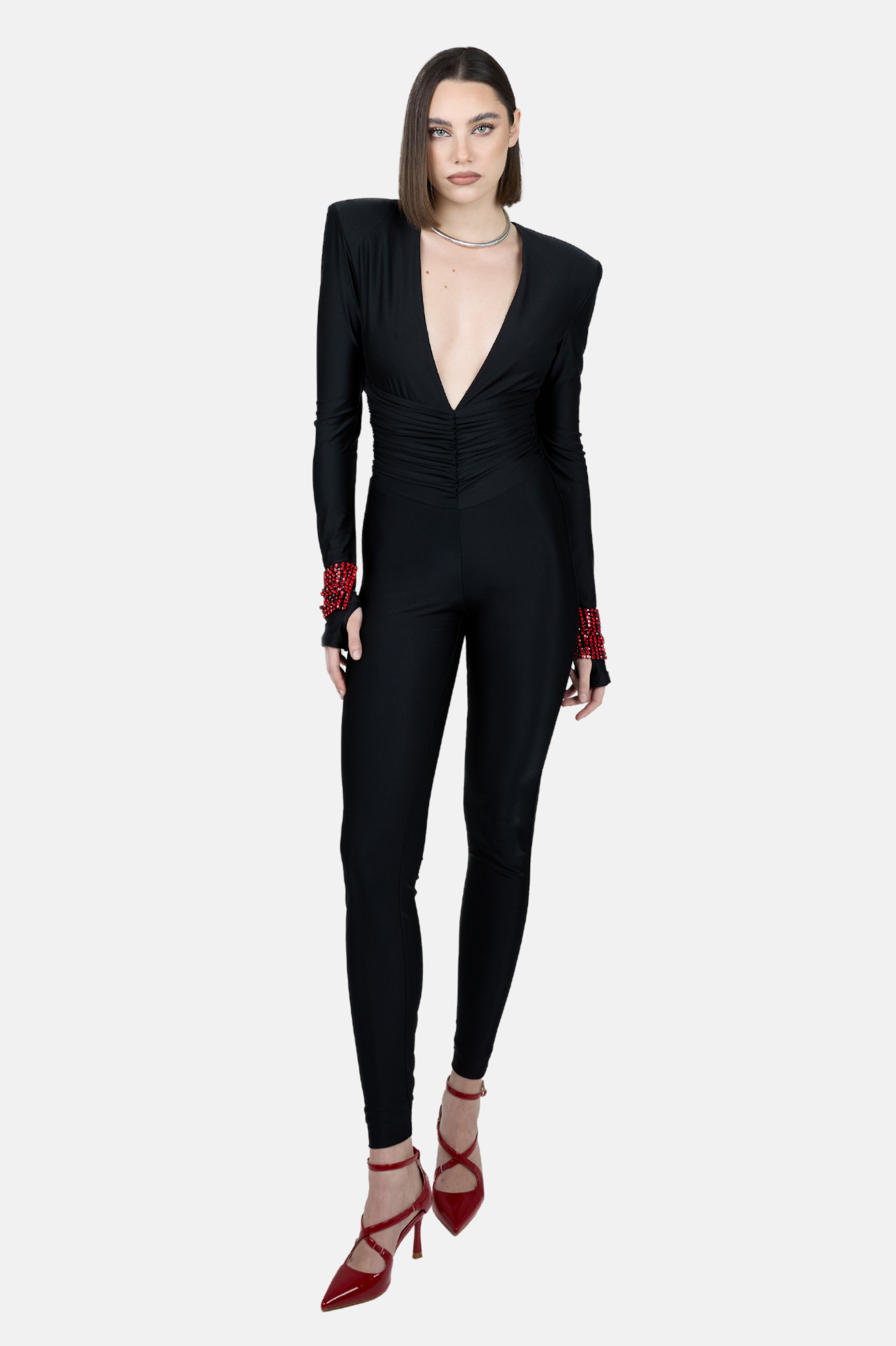 Black tracksuit jumpsuit sales