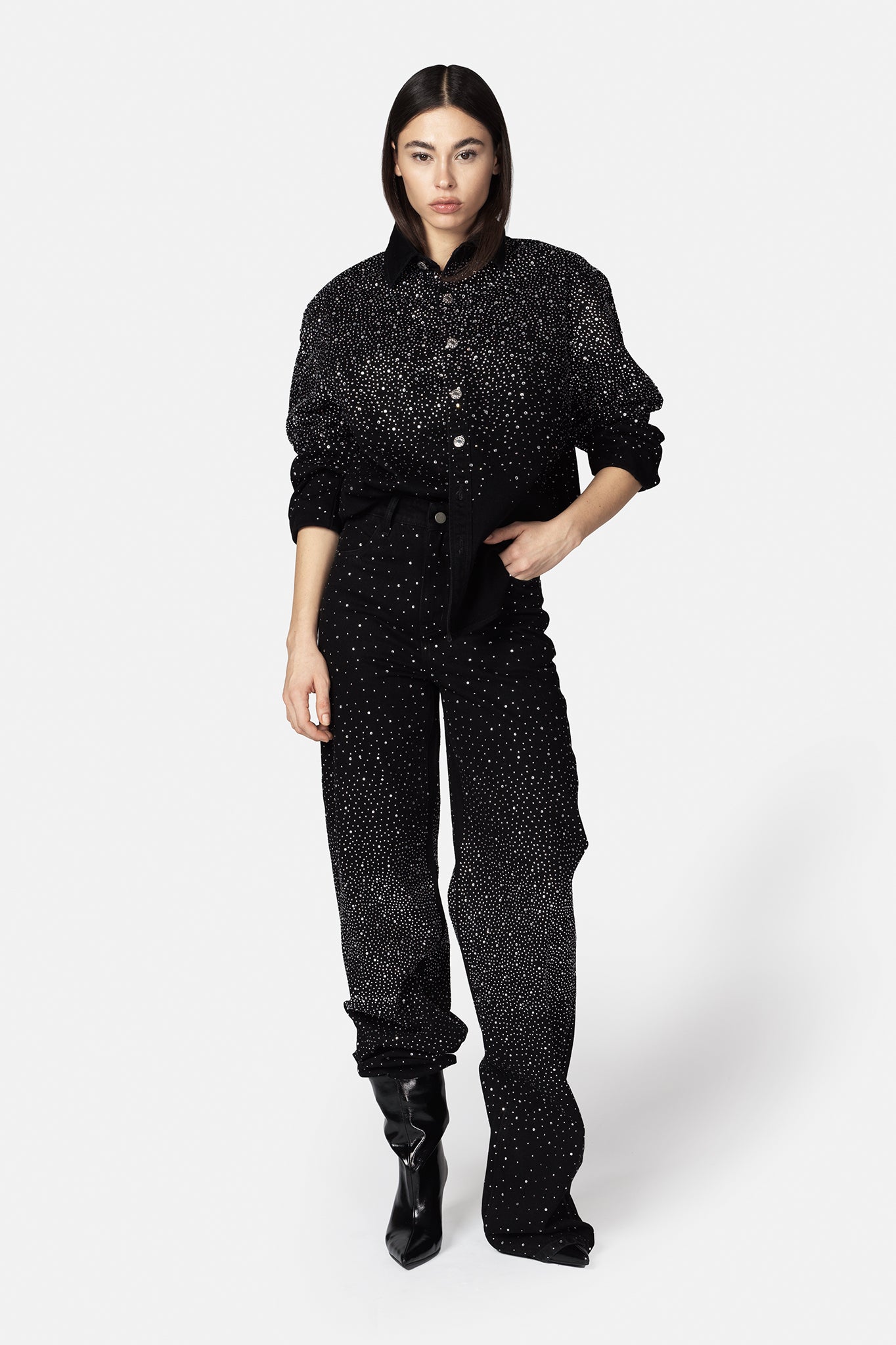 ANSER PANTS BLACK AND SILVER