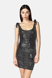 VESTIDO AYSEL NEGRO-PLATA