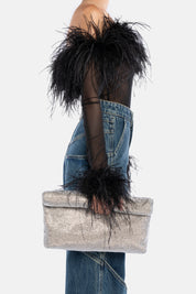 MAXI POCHETTE DUNHAM ARGENTO