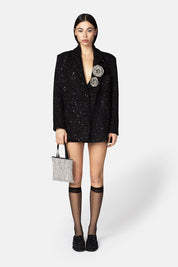 GIACCA ONEM NERA + FLOWER BROOCH