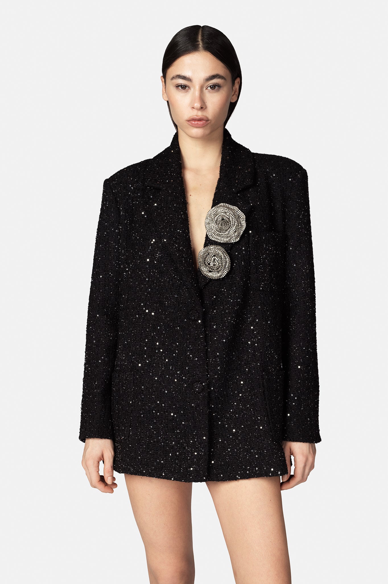 GIACCA ONEM NERA + FLOWER BROOCH