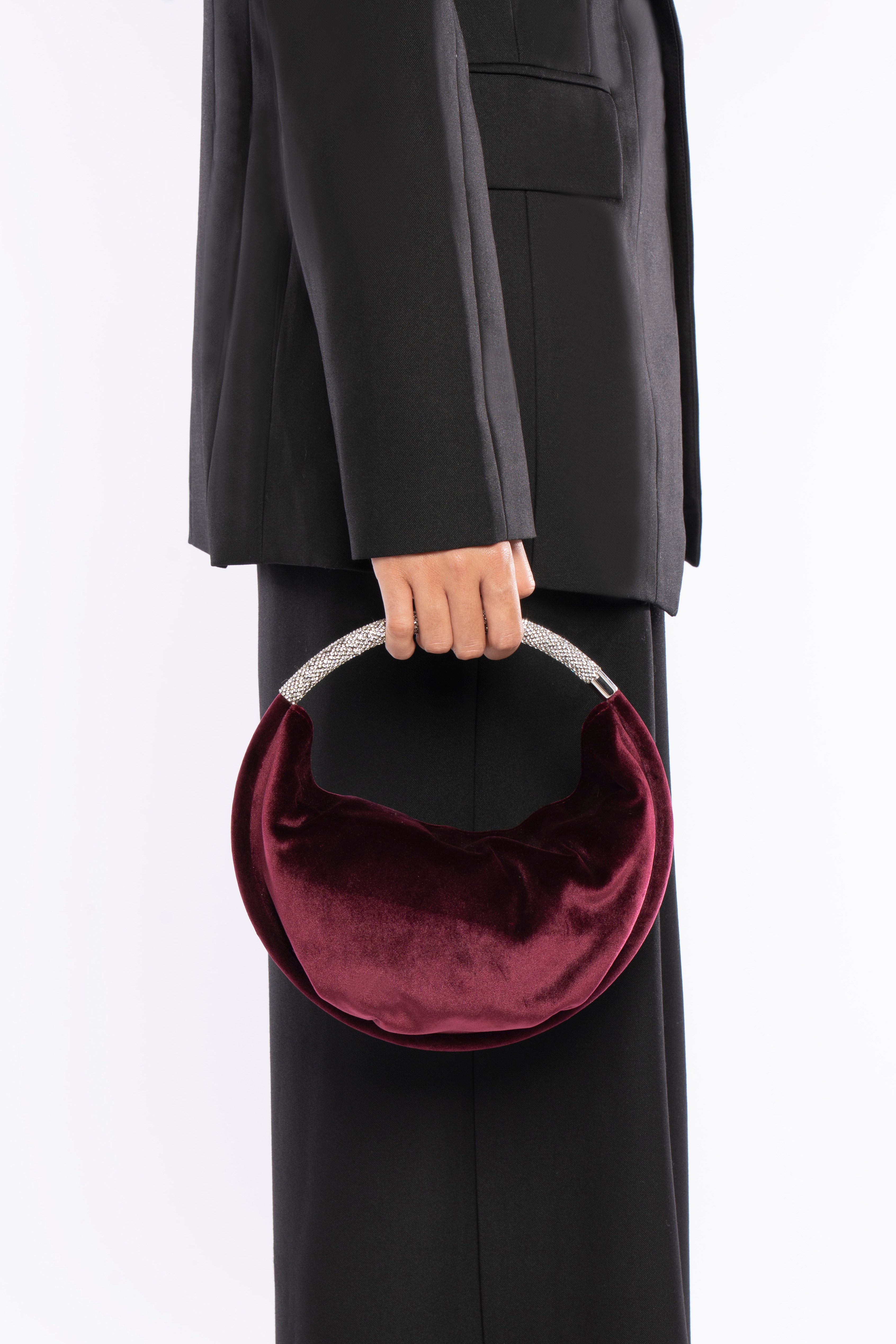 MINI BAG VELVET MERCURY PLUM