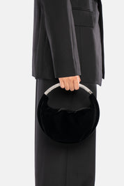 MINI BAG VELVET MERCURY BLACK