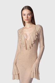 ABITO LUNGO COVE NUDE-CRYSTAL