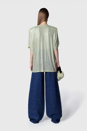 T- SHIRT MENDES LIME ARGENTO